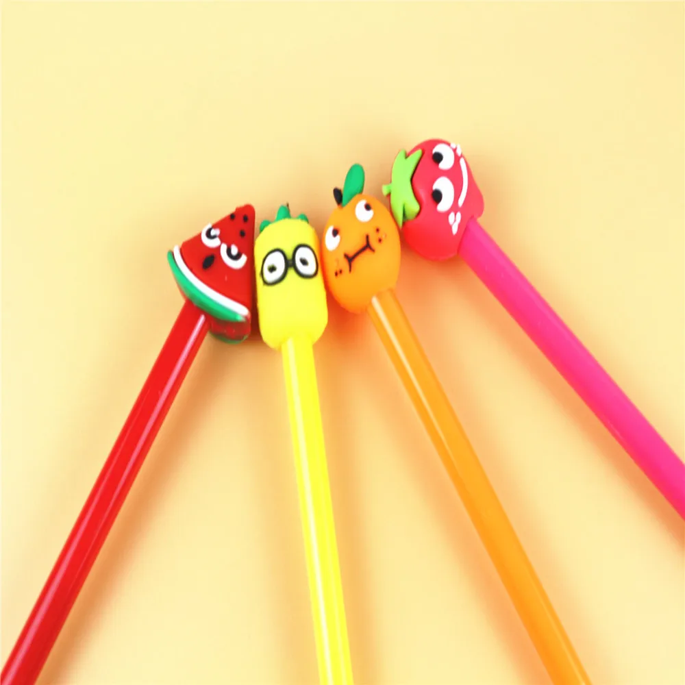 Принт с героями мультфильмов Kawaii дешевые и доступные фруктовая гелевая ручка