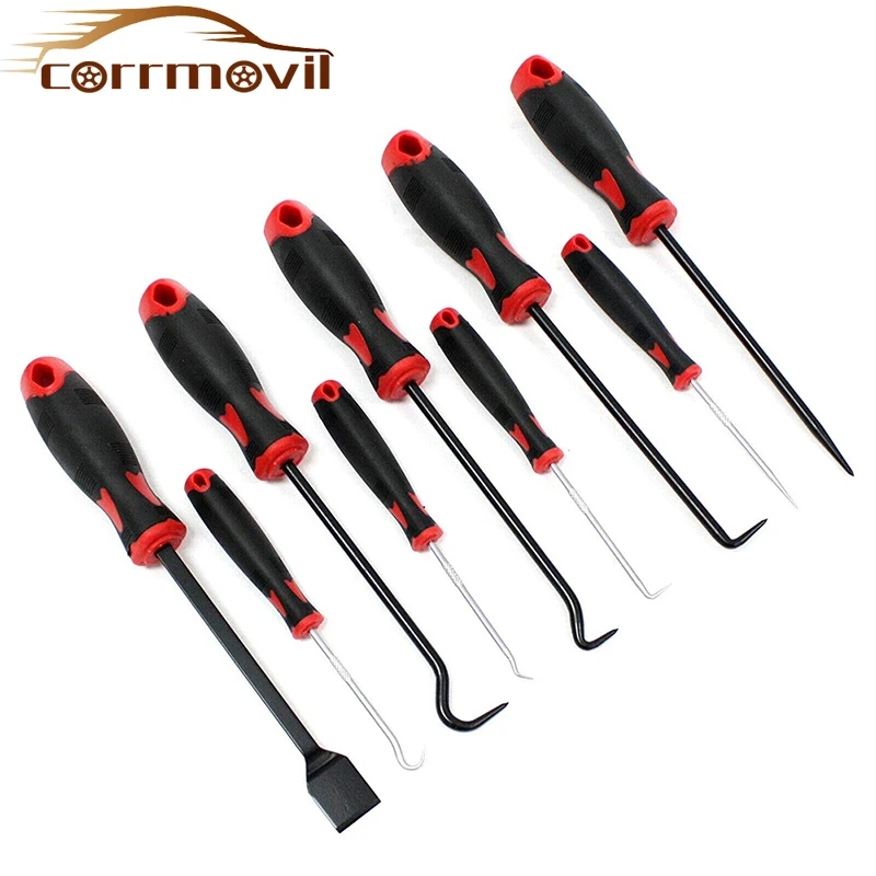 

Auto Repair Tool Screwdriver Precision Scraper Hook and Pick 9-Piece Set Small 6.5in and Large 10in Automotive Electronic Tools