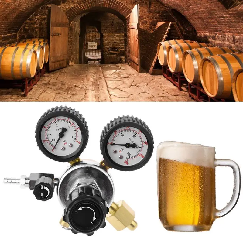 

CO2 Regulator Keg Beer Regulator with Pressure Relief Valve for Gas 0-3000PSI (Dual Gauge) Carbon Dioxide Reducer
