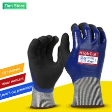 Рыболовные защитные перчатки, резиновые, маслостойкие, износостойкие, водонепроницаемые, Нескользящие, прокол, для улицы, для верховой езды, тест уровня 5