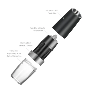 

Electric Induction Stainless Steel Pepper Grinder Salt Mill Kitchen Crusher Special Design Of Gravity Activation Function