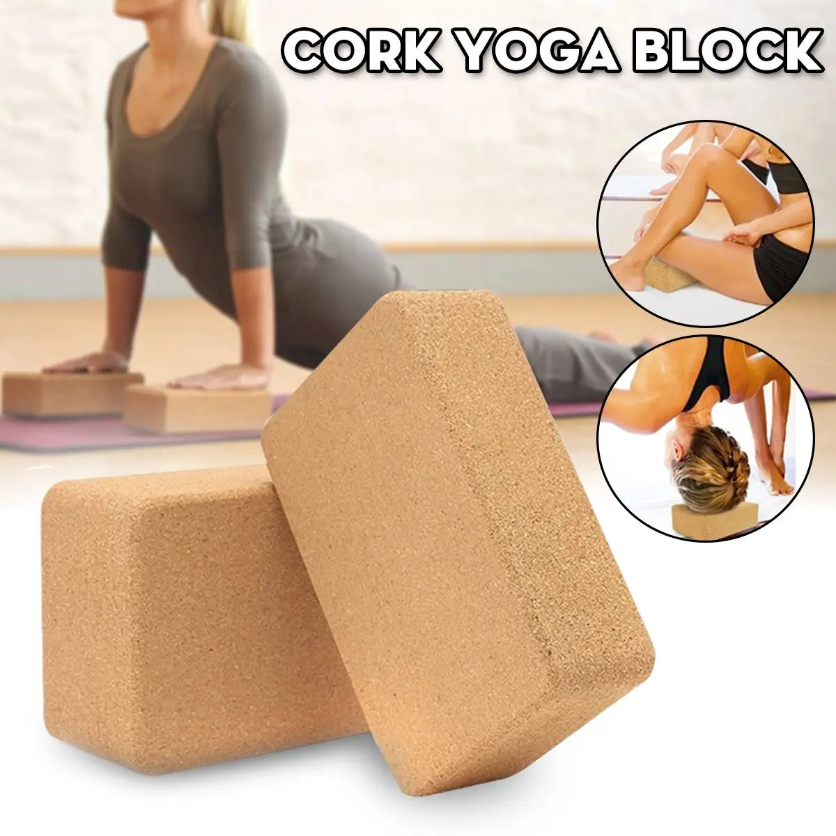Высокая плотность пробкового Йога блок упражнения тренировка тренировочный блок кирпич для йоги формирование тела фитнес оборудование 16,5 см x 24 см x 9 см