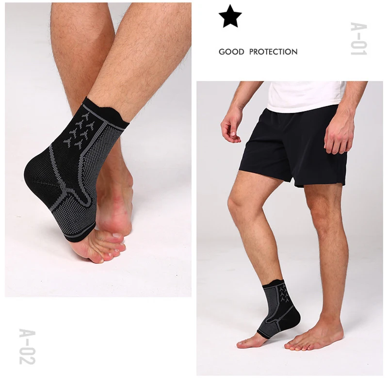 1pcs 3D Sport Ankle Brace Protector Compression Ankle Support Plantar Fasciitis for Sprained Running Football Basketball