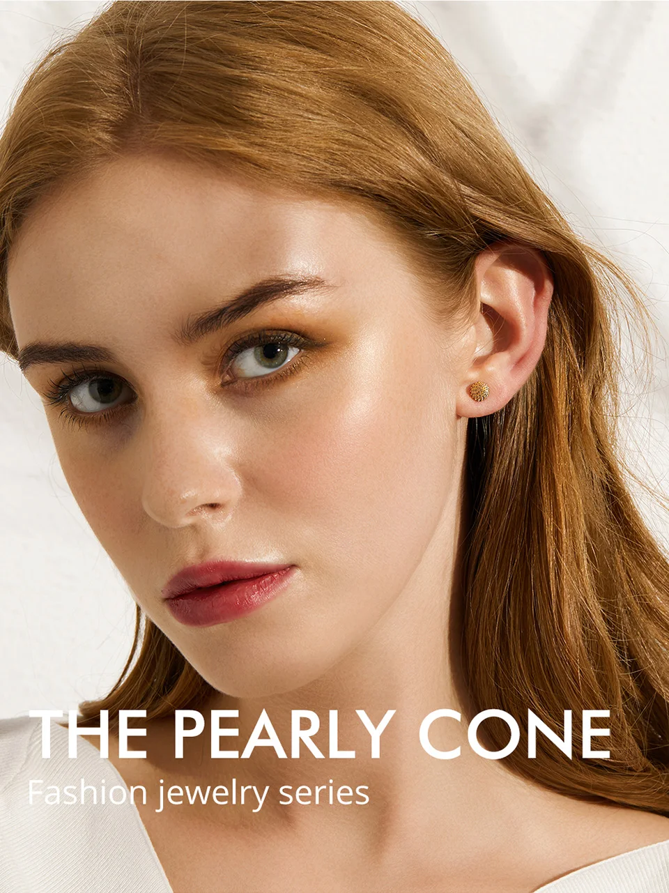 VOROCO Real 925 Sterling Silver Stud Earrings Golden Shell Pearl Elegant Earrings Original Design Fine Jewelry for Women BNE286