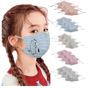 

3/5PCS Washable Reusable Polyester Face Mask Fashion Children Print Breathing Mouth Cover Mouth Mask With Design Masque Mariage