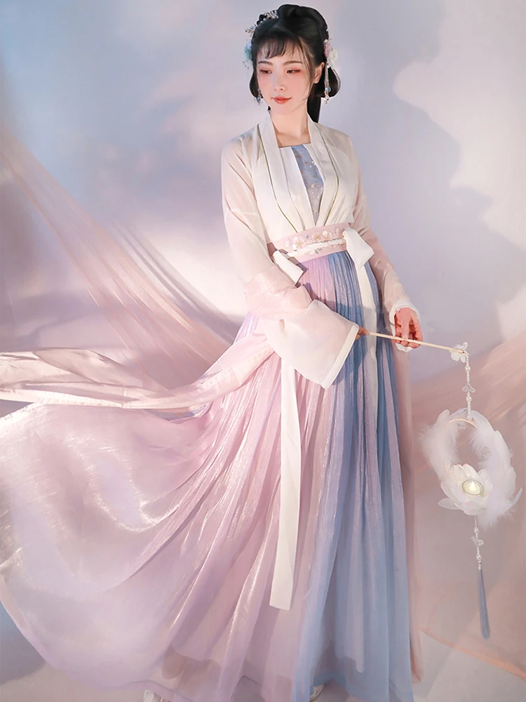 Весенняя вишня hanfu Женский костюм в китайском стиле сказочная Сакура супер фея