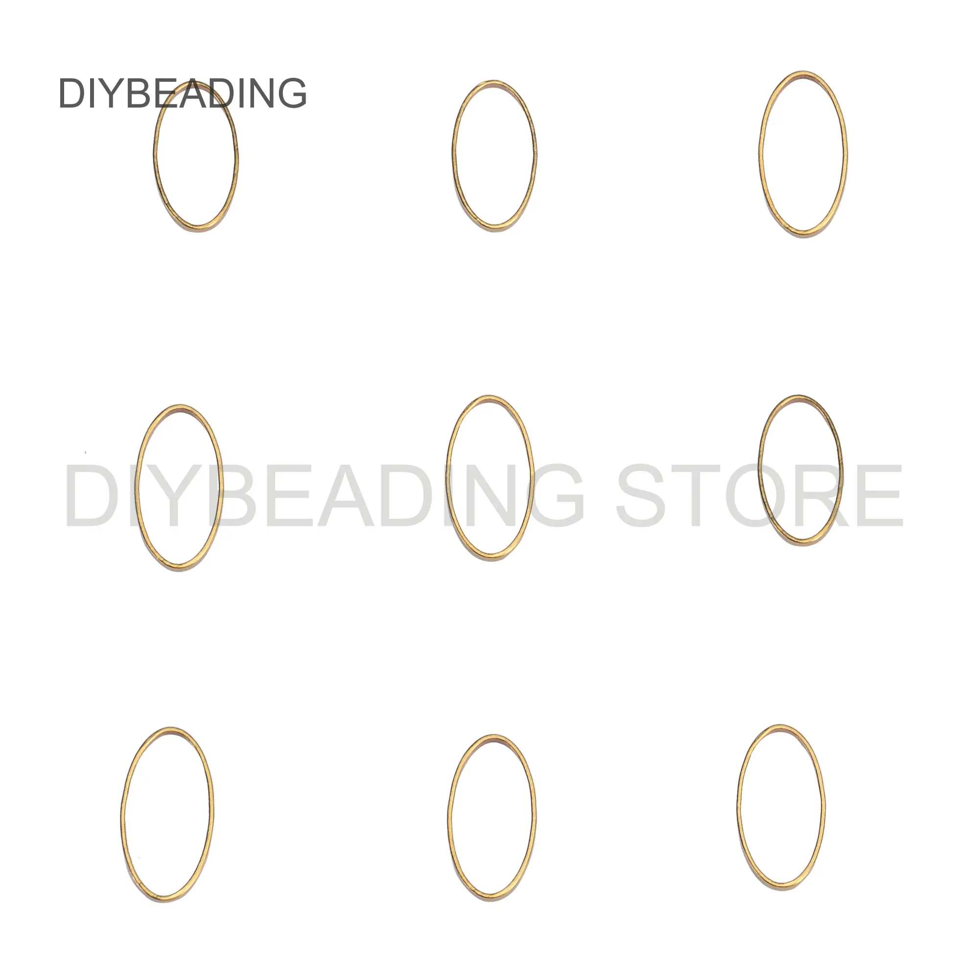 

100-500 Pcs Brass Hollow Oval Charm Ear Wire Finding for Earrings Necklace Making Metal Geometric Component Lots Supplies
