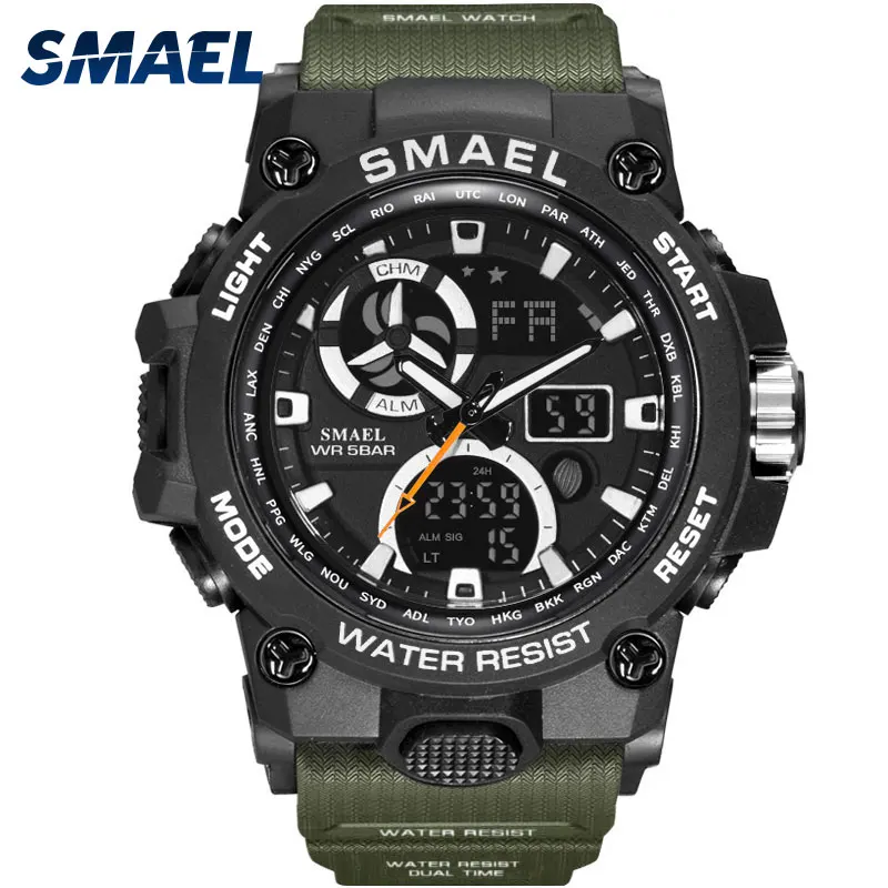 

SMAEL Fashion Outdoor Sport Watch Men Multifunction 50m Waterproof Military Digital Wristwatches Clock Relogio Masculino 8011