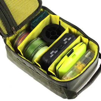 

Portable Fishing Reel Bag Multiple Oxford Cloth Handled Dual Zipper Outdoor Storage Case Container For Bait Fishhooks Accessorie