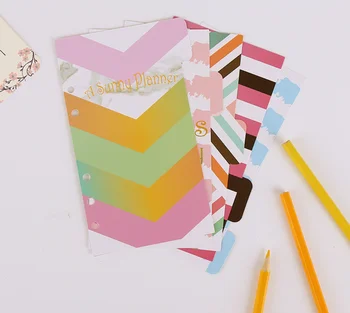

5 Sheets shapes planner Separator Separation Divider A5 A6 Loose Leaf Index Paper Category Page For Notebook bullet journal
