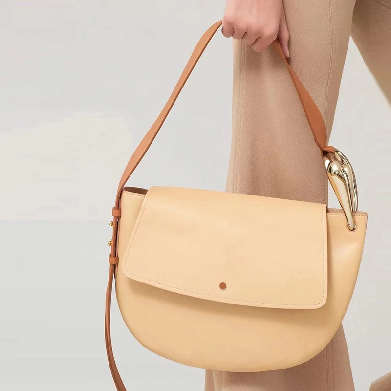 [BXX] Women New Branded Large Capacity Tote Bag Saddle PU Leather All-match Crossbody Shoulder Fashion Trending 2021 GF0200 | Багаж и