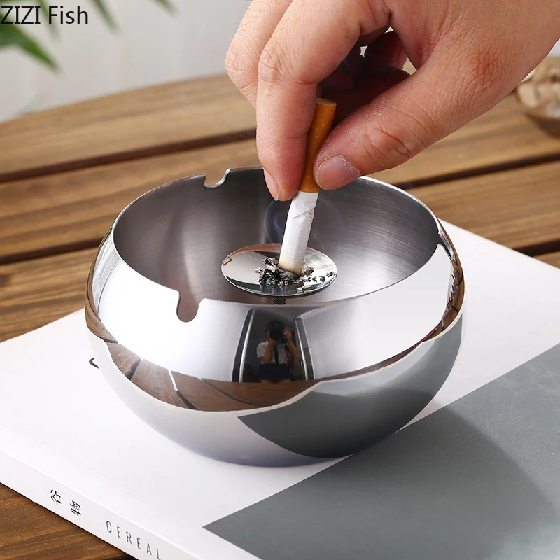 Simple Silver Stainless Steel Ashtray Is Easy Carry and To Clean Home Living Room Office Desktop Decoration Crafts | Дом и сад