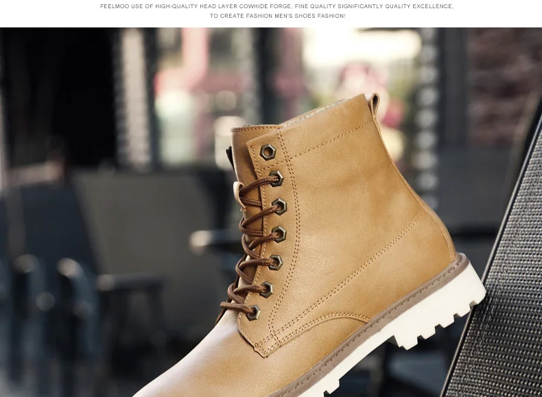 Модные мужские кожаные ботинки в британском стиле; однотонные ботинки; botas hombre Cuero Bot Erkek Buty Zimowe Botte Homme Stivali Uomo; высокая обувь