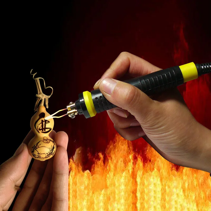 

Wood Burning Pyrography Pen 60W Professional Digital Carving Soldering Welding Handheld Electrocautery Burner Pen with 10 Tips