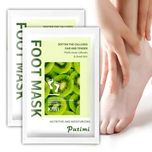 PUTIMI 2Packs Kiwi Feet Mask Peeling Moisturizing Exfoliating Socks for Pedicure Feet Dead Skin Removal Skin Care Foot Patch