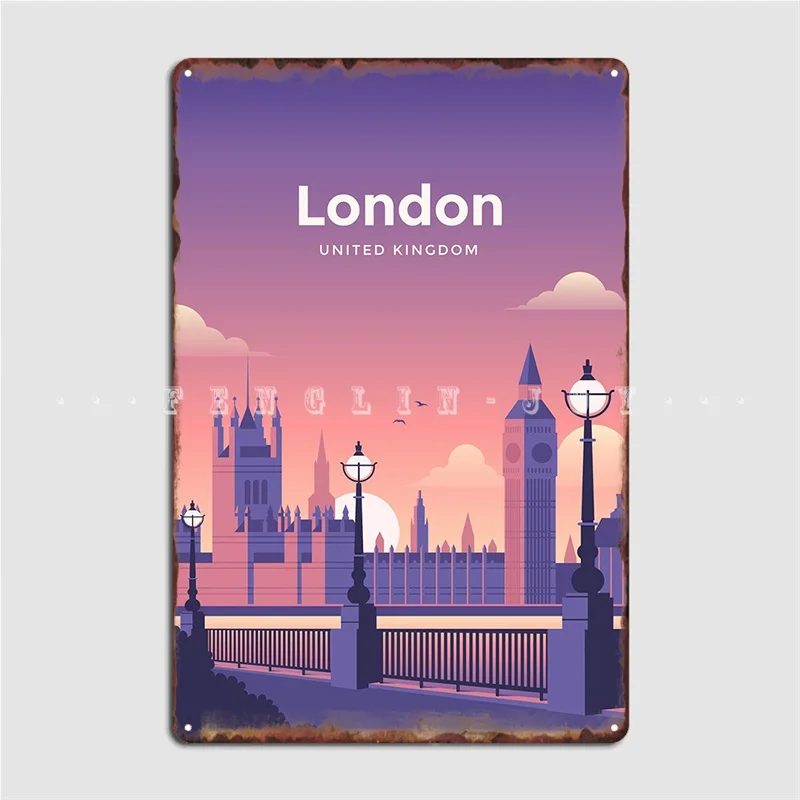 

Лондонский постер для путешествий, металлические знаки, украшение для паба, гаража, клуба, дома, жестяной знак, постер