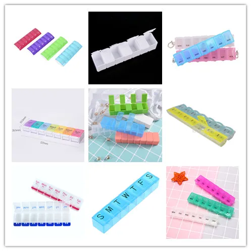 1PC 7 Days Weekly Tablet Pill Portable Travel Medicine Box Holder Storage Organizer Container Case Pill Box Splitters