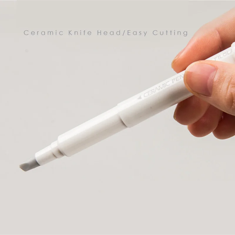 Deli Ceramic Pen Cutter Knife Safety Micro Retractable Blade Box