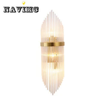 

Creative Golden Luxury Indoor Living Room Crystal Wall Lamp Bedside Lighting Led Post Modern Classic Hotel Aisle Corridor Light