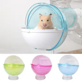 

Mini Round External Small Bathroom hamster Cage Bathroom for Pet Hamster Cage Random Color