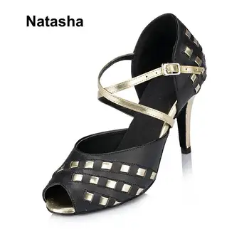 

Natasha shoes national standard Latin cha-cha soft bottom leather heel
