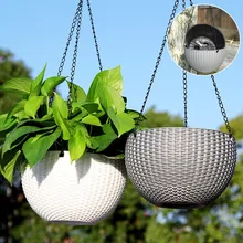 Подвесное из ротанга корзина пластиковый детский цветочный горшок подвесной садовый горшок для хранения домашнего декора