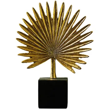 

European Gold Bird Leave Miniature Model Sculpture Resin Modern Art Figurine Ornament Home Decoration Accessories Room Decor