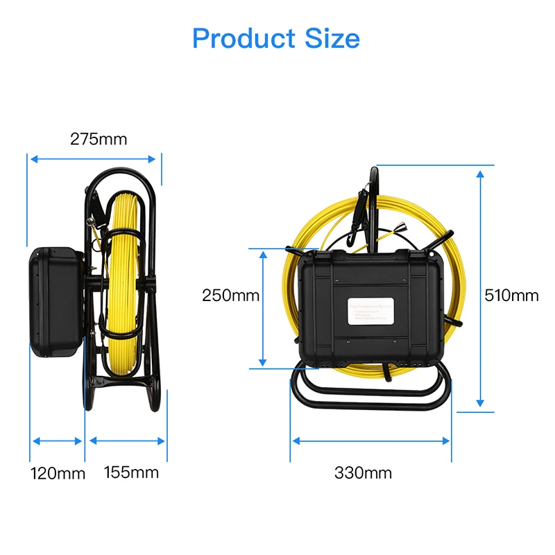  Eyoyo 50M Pipeline Endoscope Inspection Camera Underwater Industrial Plumbing System with 9 Inch LC