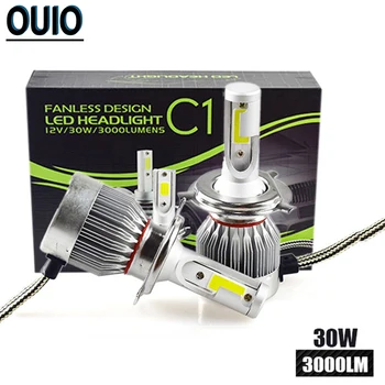 

1 Set H7 H11 H1 H3 9005 9006 COB C1 Car LED Headlight Bulbs H4 H8 H13 9012 60W 6000LM Auto Headlamp Led Car Lights 12V Fog Light