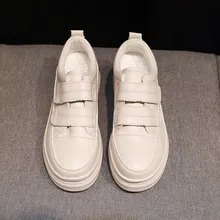 Сезон весна-осень; кроссовки на платформе; вулканизированные кроссовки для женщин; женская обувь на шнуровке; белые кроссовки; E15-04