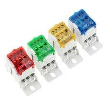 Цвет UKK80A клеммный блок 1 в много из din-рейку распределительная коробка Универсальный электрический провод разъем в 80A UI 690 В 1000 В AC/DC