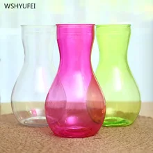 Прозрачная пластиковая Ваза Искусственные стеклянные цвет с цветочным принтом цветочный горшок корзина водная культура ваза для украшения интерьера декор в северном стиле