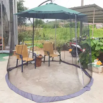 

Cantilever Double Zipper Screen Table Camping Umbrella Mosquito Net Courtyard Cover Lawn Polyester Mesh Outdoor Patio Universal