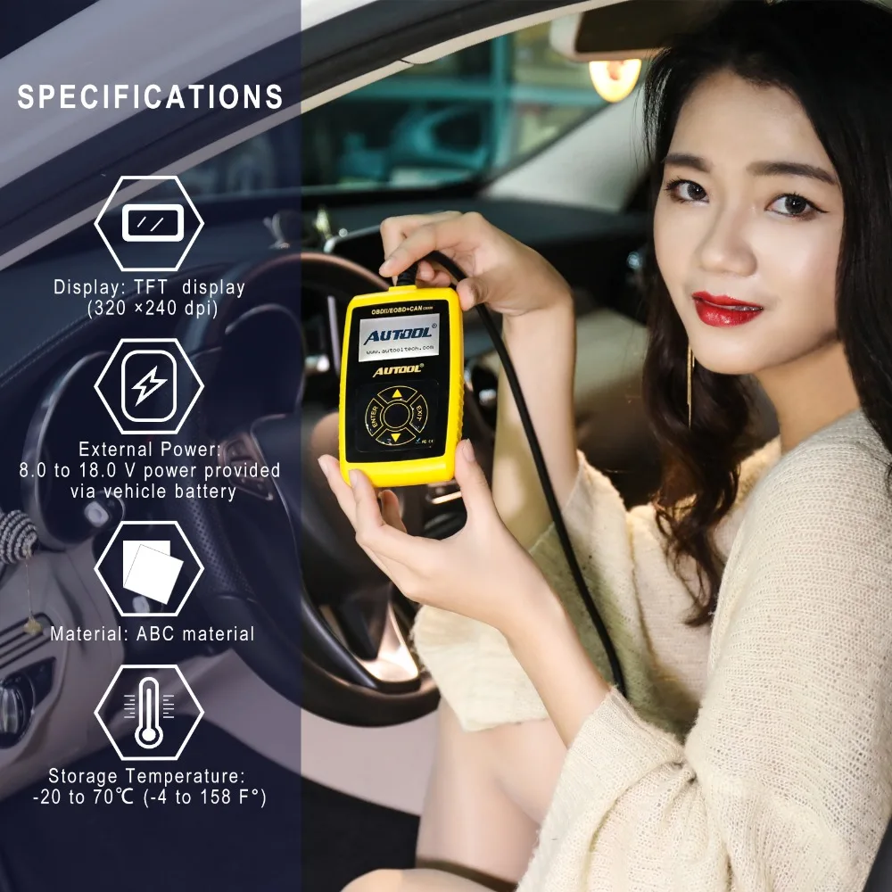 Автомобильный сканер AUTOOL CS320 считыватель кодов OBD2 многофункциональный цифровой