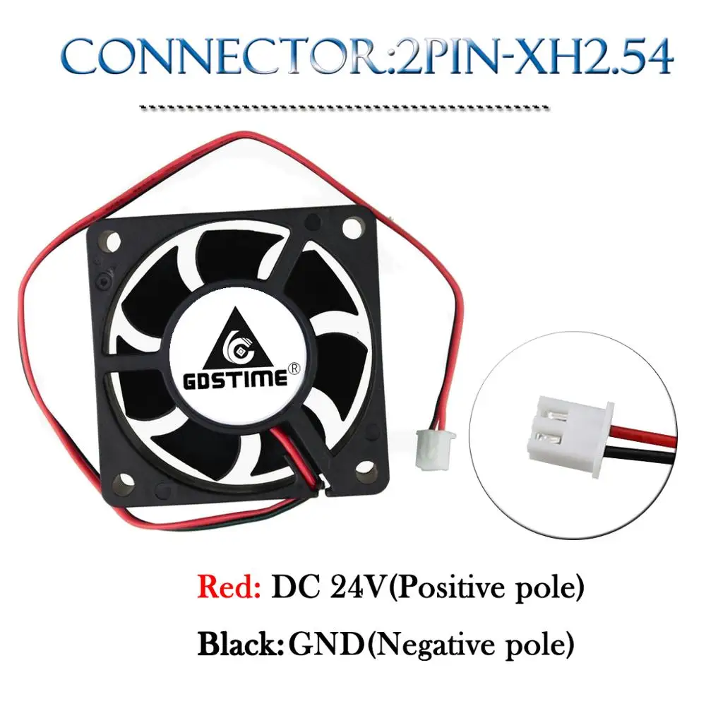 Gdstime-ventilador para Impressora Exaustor Axial de 24v 60 mm x 20 mm 60 mm Esfera Dupla sem Escovas Ventilador de Refrigeração Industrial 6020 6cm 3d - Imagem 3
