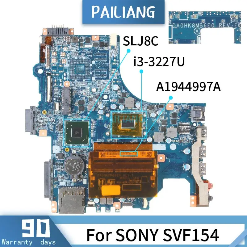 A1944997A для SONY SVF154 материнская плата SR0XF I3 3217U SLJ8C ноутбука протестирована