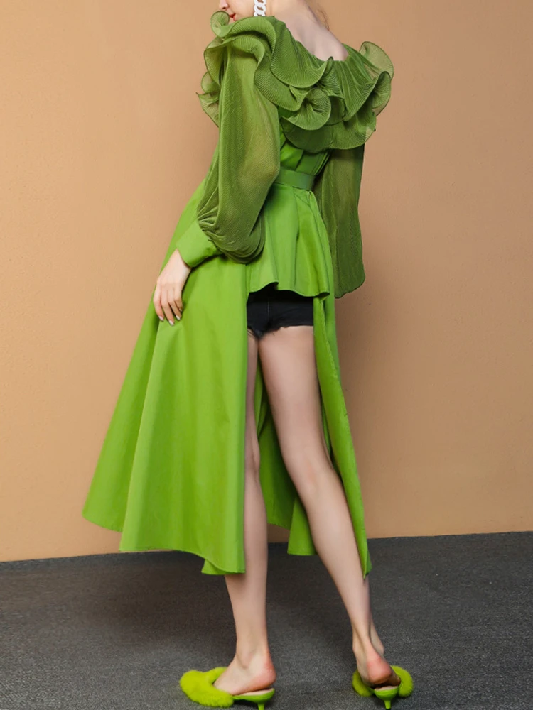 Heavy craftsmanship pleated zou lotus leaf collar