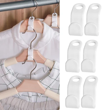12/6 PCS Mini Clothes Hanger Connector Hooks Cascading Plastic Wardrobe Coat Organizer Rack Holder Space Saving for Closet 1