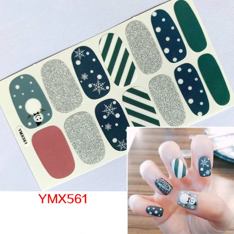 Lamemoria14tips/Christmas Nail Sticker Autumn and Winter Classic Nail Snowflake Self-adhesive 3D Hot Press Nail Sticker Lamemoria14tips/Christmas Nail Sticker Autumn and Winter Classic Nail Snowflake Self-adhesive 3D Hot Press Nail Sticker