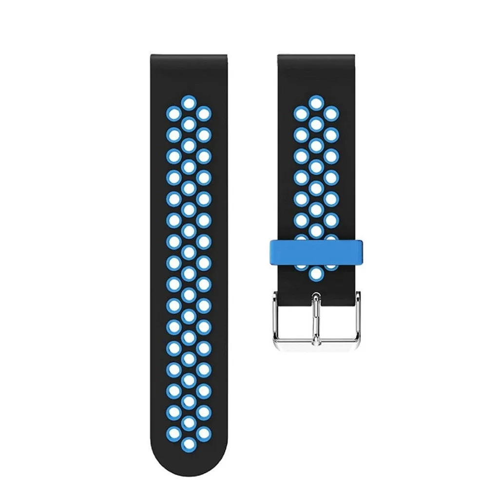 Проветриваемый силиконовый ремешок для Huami AMAZFIT GTR 47 мм, ремешок для умных часов, сменный мужской Т-образный спортивный мягкий браслет для женщин и мужчин 19Aug - Цвет: Blue