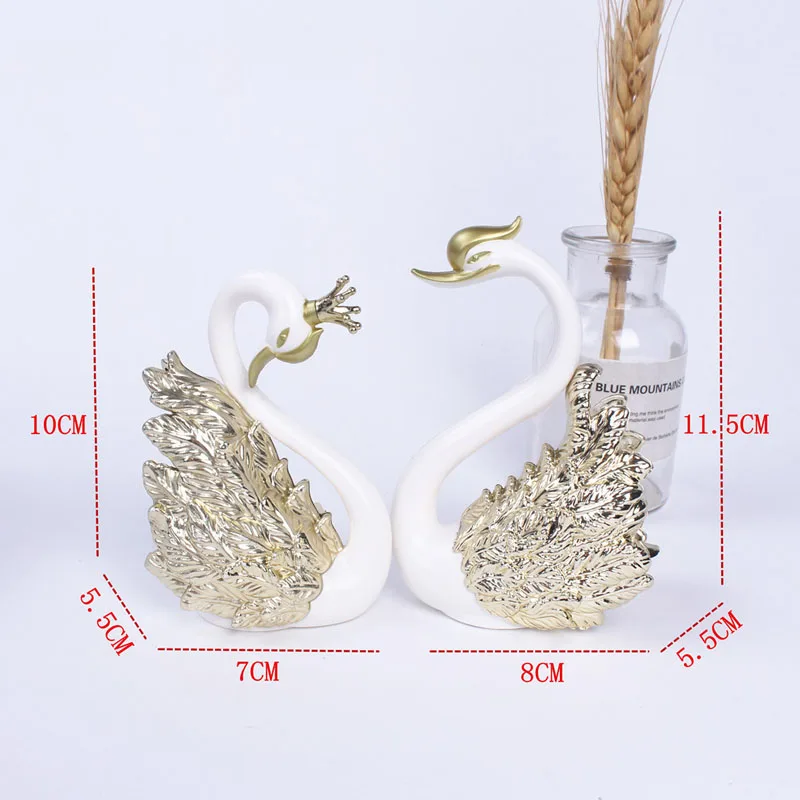 10cm new swan action figure with gold/silver plated Swan model figure toy cake decoration gifts for girls