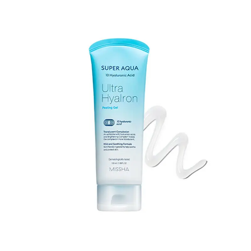 Cena MISSHA Super Aqua 10 kwas hialuronowy Ultra Hyalron Peeling żel 100ml płyn do demakijażu twarzy ExfoliatorFace Peeling usuwanie