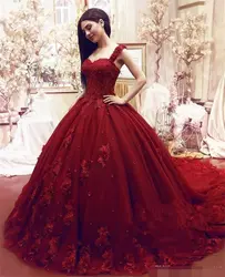 Hot8 модные милые 16 Бальные платья бальное платье Кружева 3D цветочные аппликации бисером маскарад Пышное длинное платье на выпускной платье