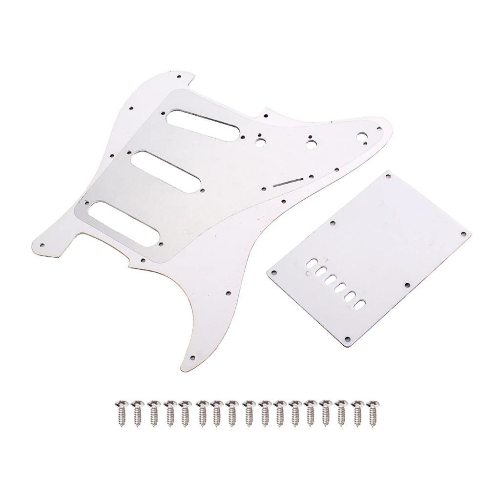 Набор из 1Ply состаренной гитары Pickguard Script Plate Strat SSS 11 отверстий и полости пружинная крышка задняя пластина w/Винты