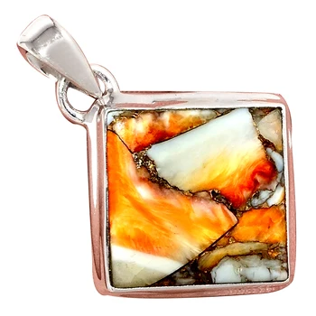 

SPINY OYSTER TOURQUOISE Pendant 925 Sterling Silver, Total Length : 34.5 mm, AP7141