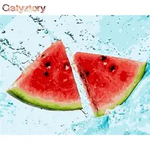 

GATYZTORY Paint By Numbers For Adults Children HandPainted Oil Painting Watermelon Picture Paint Unique Gift Home Decoration