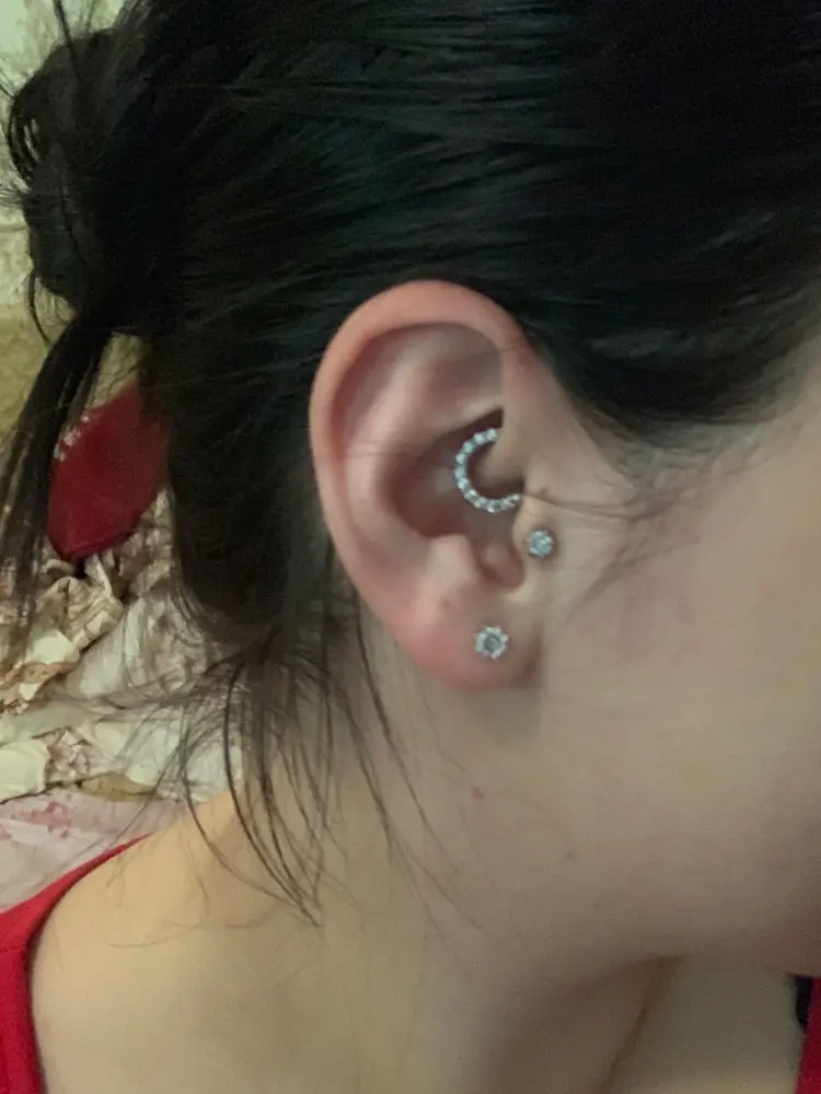 G23titan 16G Titanium Nose Ring Crystal Septum Clicker Ear Rook Nostril Septum Piercing Jewelry Body Accessory - Image 5