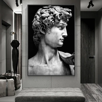 Fun Graffiti Sculpture Paintings of David Printed on Canvas 2