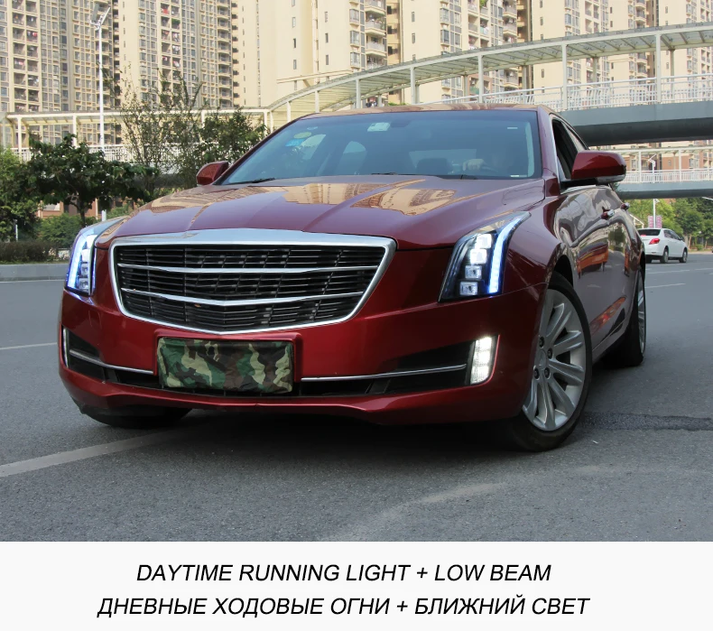 Автомобильный Стайлинг для Cadillac ATS фары все светодиодный- светодиодный головной фонарь все светодиодный Cadillac ATS фары Дневные ходовые огни