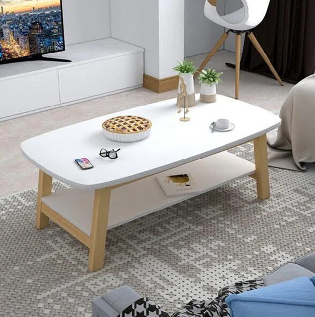 Demonstreer vlees ergens bij betrokken zijn Houten Salontafel Kleine Woonkamer Dubbele Laag Thee Tafel Creatieve  Rechthoekige Houten Tafel Bank Bijzettafel - AliExpress Meubilair